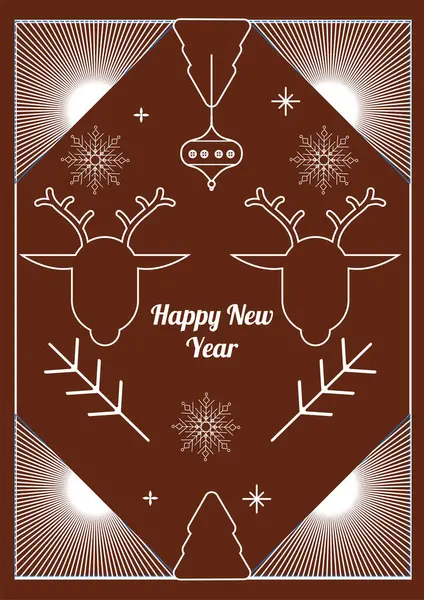 Şenlikli Chritsmas Hattı Biçimli Çelenk İllüstrasyon Tatil Sezonu