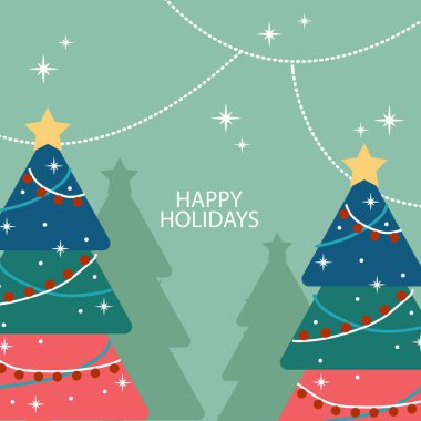 Şenlikli illüstrasyon Noel Elementli Zarif Noel tebrik kartı