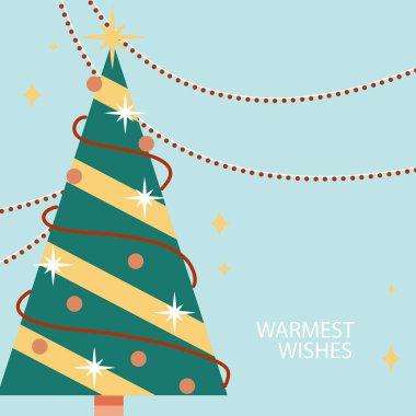 Chrismast Element Desoration ve Tatil Dilekleri ile Noel Kartı