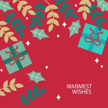 Şölen dekorlu, büyüleyici bir Noel kartı. Tatil Neşe ve Kutlamanın Özünü Yakalıyorum