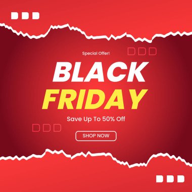 Modern Kara Cuma Satış Etkinliği Moda Tasarımı