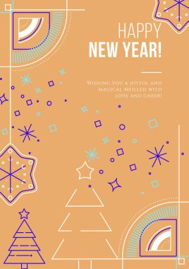 Şenlikli Chritsmas Hattı Biçimli Çelenk İllüstrasyon Tatil Sezonu