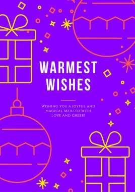 Şenlikli Chritsmas Line Style Card. Tatil Neşe ve Kutlamanın Özünü Yakalıyorum