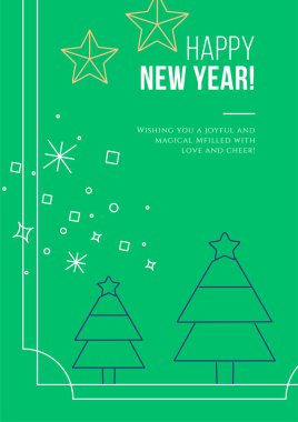 Noel çizgisi stili kutlama illüstrasyonları. Chritsmas Satır Biçimli tebrik kartı.