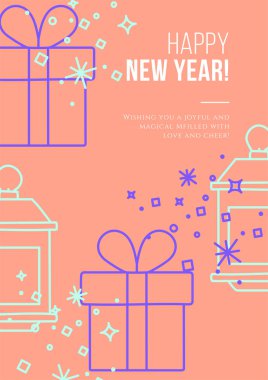 Renkli Chrismast elementiyle Neşeli Kutlama Grafiği. Kutlama ve Kutlama Temaları, Olumlu ve Mutluluk Taşıma İçin İdeal