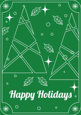 Şenlikli Chritsmas Line Style Card. Tatil Neşe ve Kutlamanın Özünü Yakalıyorum