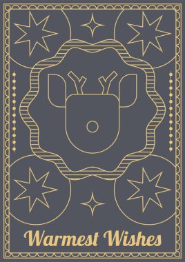 Şenlikli Chritsmas Line Style Card. Tatil Neşe ve Kutlamanın Özünü Yakalıyorum