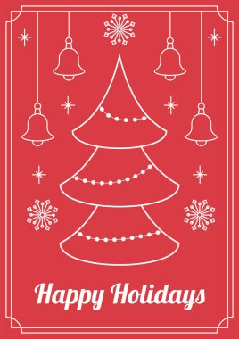 Şenlikli Chritsmas Hattı Biçimli Çelenk İllüstrasyon Tatil Sezonu