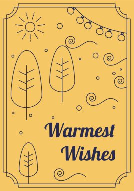 Noel çizgisi stili kutlama illüstrasyonları. Chritsmas Satır Biçimli tebrik kartı.