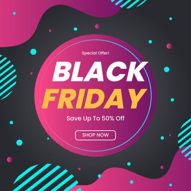 Cesur tipografi ile Kara Cuma Özel Teklifi. Pazarlama ve Tanıtım Malzemeleri için ideal