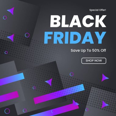 Kara Cuma Özel Önerisi% 50 indirimli. Modern Geometrik Şekiller ve Alışverişçilerin Çekici Renkleri ile Büyüleyici Tasarım