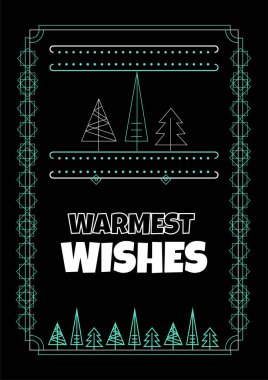 Chritsmas Line Style Kartı ve Chritsmas Line Elemen Dekorasyonu