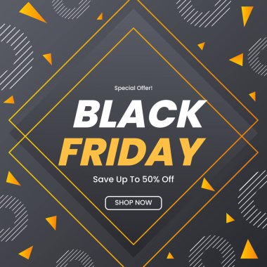 Cesur tipografi ile Kara Cuma Özel Teklifi. Pazarlama ve Tanıtım Malzemeleri için ideal