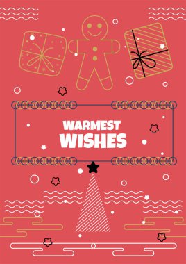 Chritsmas Hattı Biçiminde Zarif Tatil Selamlaması