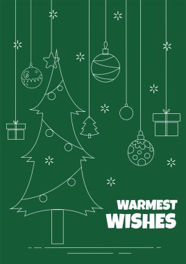 Neşeli Chritsmas Hattı Tarzı Mesajlı Bayram Kartı