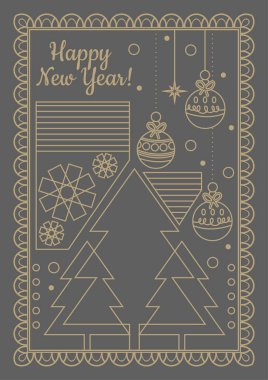 Chritsmas Satır Stili Selamlama Kartı Modern Chritsmas Satır Tasarımı