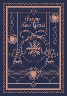 Chritsmas Line Style Kartı ve Chritsmas Line Elemen Dekorasyonu