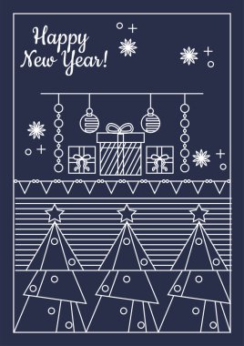 Renkli Chritsmas Hattı Şenlikli Tipografi Sanatı ile Ağaç Tasarımı. Kutlama kartları, bayram dekorasyonu ve mevsimlik tasarımlar için mükemmel..