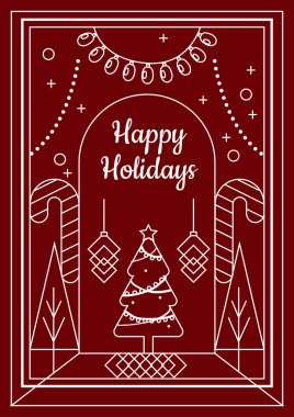 Chritsmas Hattı Biçiminde Zarif Tatil Selamlaması