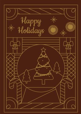 Chritsmas Hattı Tarz Kartı ile Noel Elementi Umutsuzluğu ve Tatil Dilekleri