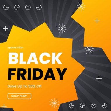 Modern Kara Cuma Satış Etkinliği Moda Tasarımı