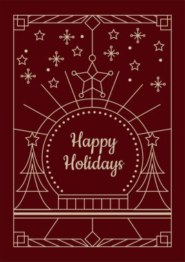 Chritsmas Satır Stili Selamlama Kartı Modern Chritsmas Satır Tasarımı