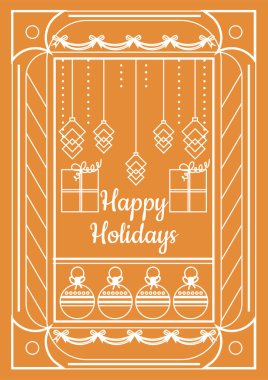 Şenlikli Chritsmas Line Style Card. Tatil Neşe ve Kutlamanın Özünü Yakalıyorum