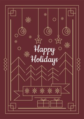 Chritsmas Hattı Biçiminde Zarif Tatil Selamlaması