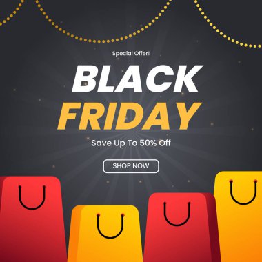 Cesur Kara Cuma Parlak Renkli Satış Duyurusu