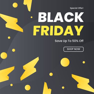 Modern Kara Cuma Satış Etkinliği Moda Tasarımı