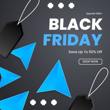 Kara Cuma Özel Önerisi% 50 indirimli. Modern Geometrik Şekiller ve Alışverişçilerin Çekici Renkleri ile Büyüleyici Tasarım