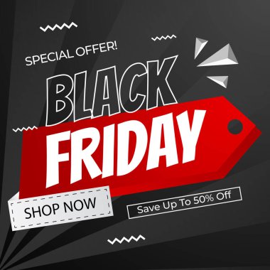 Cesur Kara Cuma Parlak Renkli Satış Duyurusu