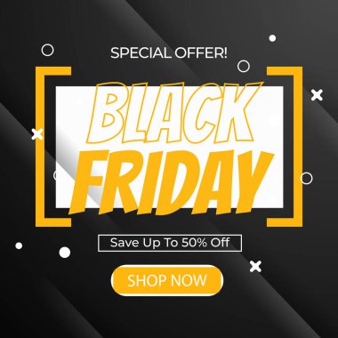 Kara Cuma Özel Önerisi% 50 indirimli. Modern Geometrik Şekiller ve Alışverişçilerin Çekici Renkleri ile Büyüleyici Tasarım