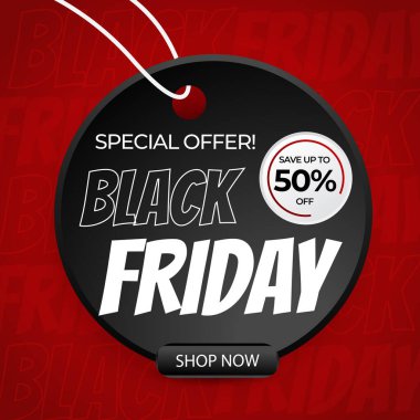 Cesur tipografi ile Kara Cuma Özel Teklifi. Pazarlama ve Tanıtım Malzemeleri için ideal