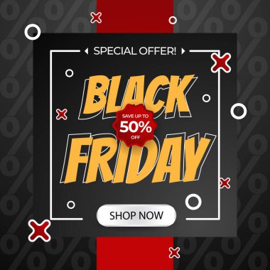 Özel Teklif Kara Cuma İndirim Tasarımı. Perakendeciler ve Pazarlamacılar için Mevsimsel İndirimleri Desteklemek için Mükemmel