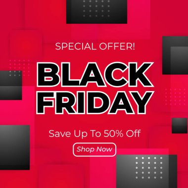 Modern Kara Cuma Satış Etkinliği Moda Tasarımı