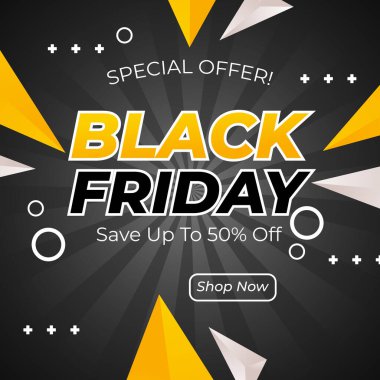 İndirimli Renkli Kara Cuma Tasarımı. Pazarlama Sezonluk Satış ve Özel Teklif İçin Mükemmel