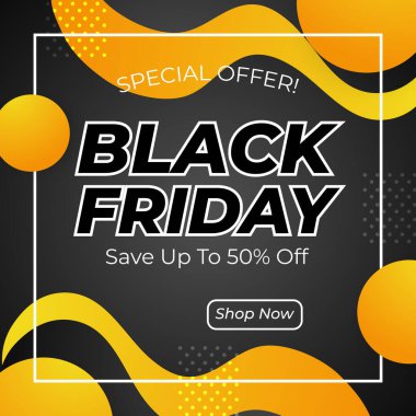 Cesur tipografi ile Kara Cuma Özel Teklifi. Pazarlama ve Tanıtım Malzemeleri için ideal