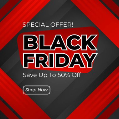 Modern Kara Cuma Satış Etkinliği Moda Tasarımı