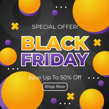 Cesur Kara Cuma Parlak Renkli Satış Duyurusu