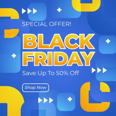 Cesur Kara Cuma Parlak Renkli Satış Duyurusu