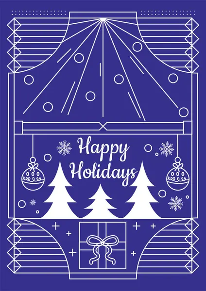 Chritsmas Line Style Kartı ve Chritsmas Line Elemen Dekorasyonu