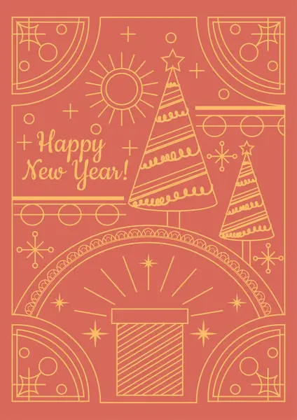 Chritsmas Satır Stili Selamlama Kartı Modern Chritsmas Satır Tasarımı