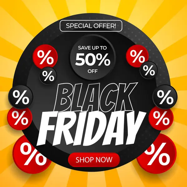 Özel Teklif Kara Cuma İndirim Tasarımı. Perakendeciler ve Pazarlamacılar için Mevsimsel İndirimleri Desteklemek için Mükemmel