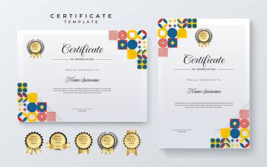 Dekoratif elementlerle modern sertifika şablonu. Tanınma, Başarı Ödülleri ve Kurumsal Sunumlar İçin Mükemmel