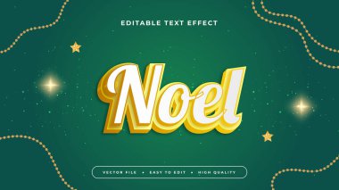 Yeşil Sarı ve Beyaz Noel 3d Düzenlenebilir Metin Efekti - Yazı Tipi Stili