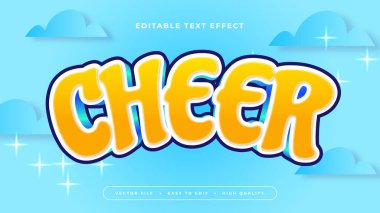 Mavi Sarı ve Beyaz Amigo 3d Düzenlenebilir Metin Efekti - Yazı Tipi Stili