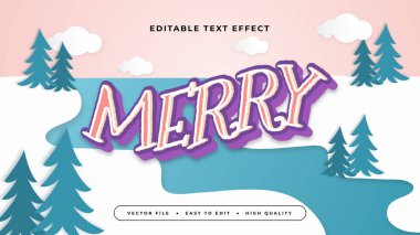 Mavi Pembe ve Mor Mor Mutlu 3D Düzenlenebilir Metin Efekti - Yazı Tipi Stili