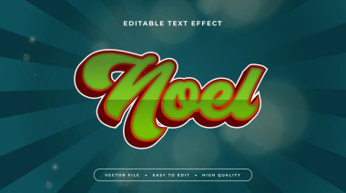 Mavi Yeşil ve Kırmızı Noel 3d Düzenlenebilir Metin Efekti - Yazı Tipi