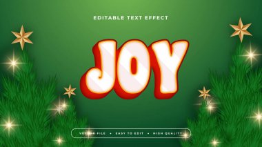 Yeşil Kırmızı ve Beyaz Neşe 3d Düzenlenebilir Metin Efekti - Yazı Tipi